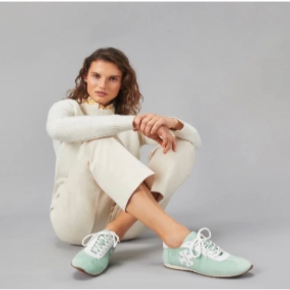 Tory Burch - Tory Sneakers Mint Chip Suede/Calf Leather NWT - Picture 6 of 9
